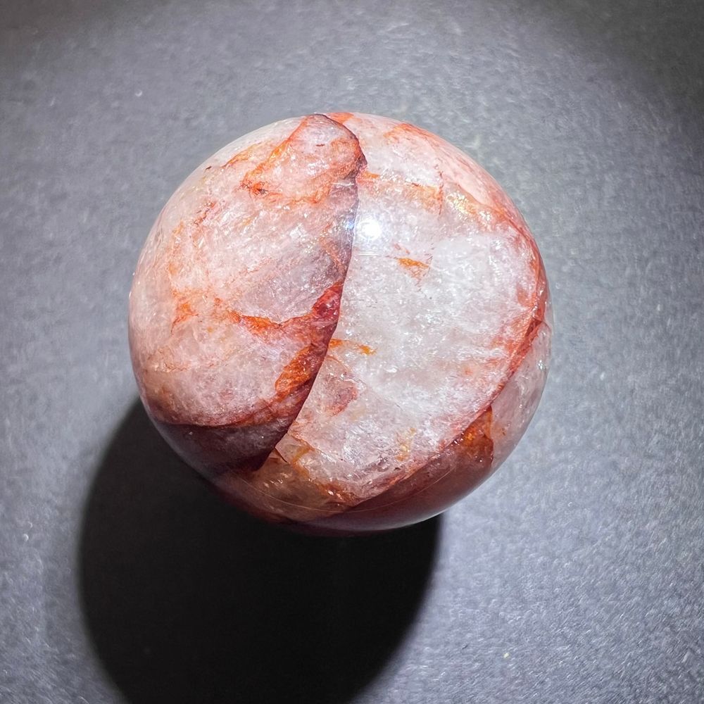 Fire Quartz Crystal Marble Sphere - Picture 7 of 10